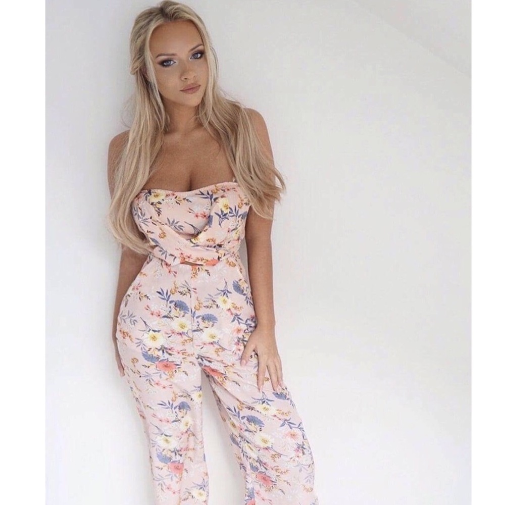 🆕LAST Amelia Pink Floral Bandeau Jumpsuit - Picture 3 of 4